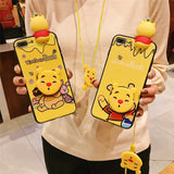 Winnie the Pooh Phone Case With Holder Rope