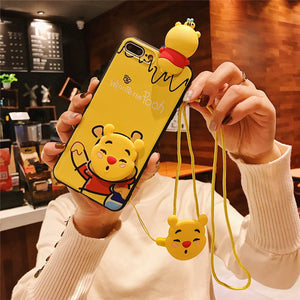 Winnie the Pooh Phone Case With Holder Rope